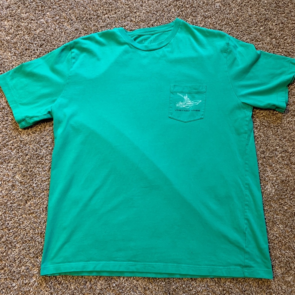 Vineyard Vines Fishing Boat Pocket T-Shirt Men’s Size Medium Green
